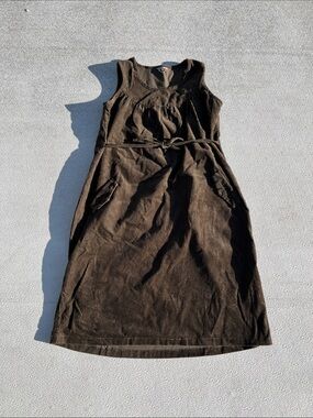 Sleeveless Brown Corduroy Dress